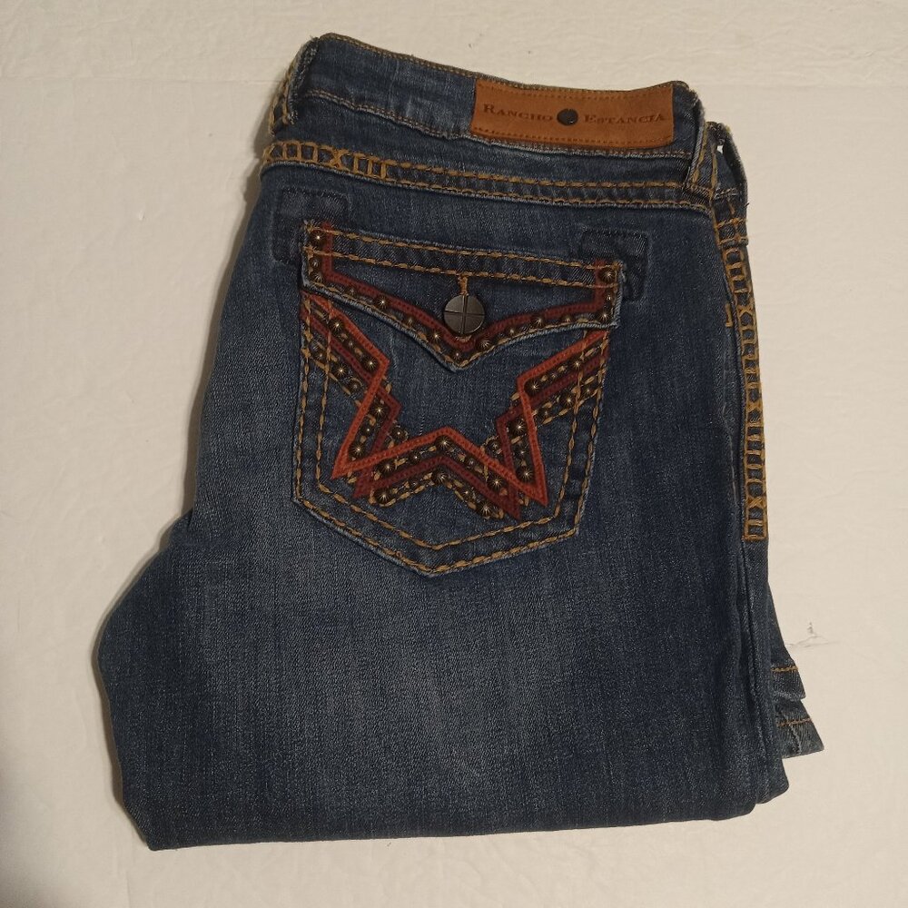 Rancho Estancia Women's Embroidered Bootcut Jeans Size 33